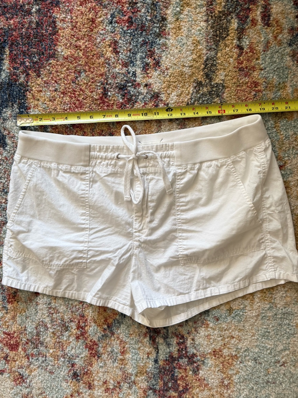 Lou & Grey White Ribbed Drawstring Shorts - Picture 2 of 9